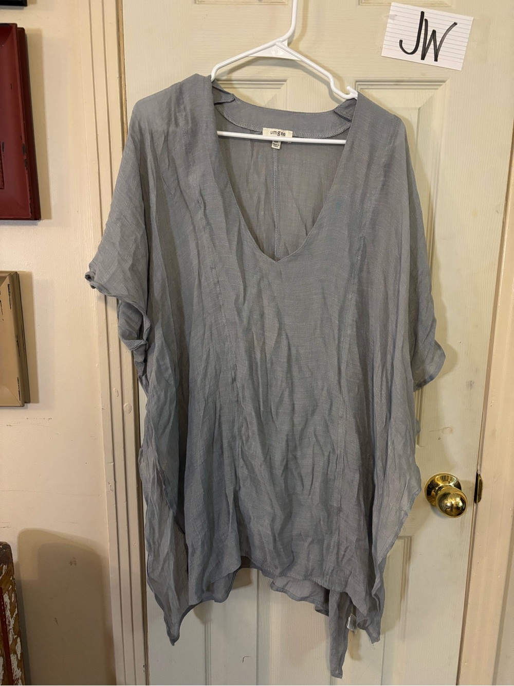 Umgee Light Gray V-Neck Tunic Top